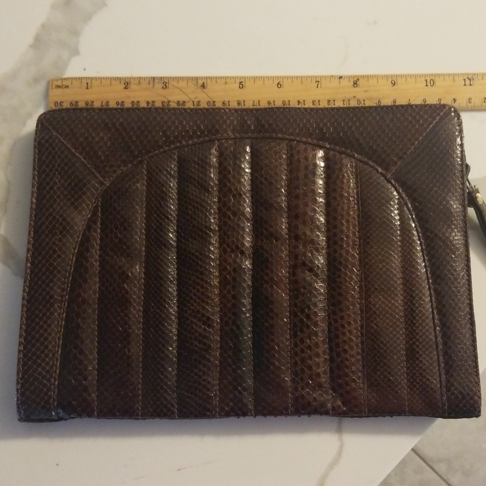Vintage Ronora Brown Snake Skin clutch/tablet case